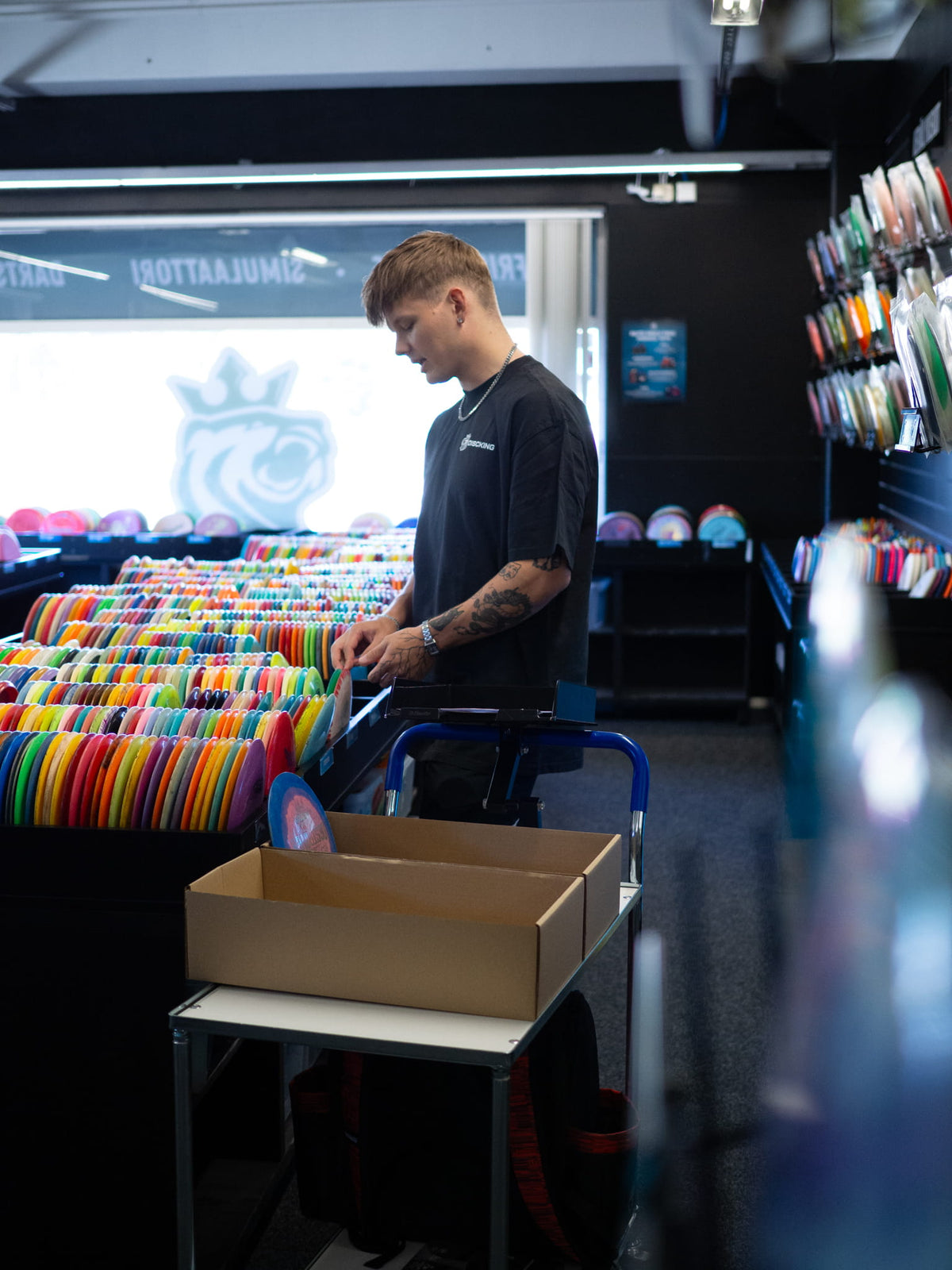 A wall of discs full of options