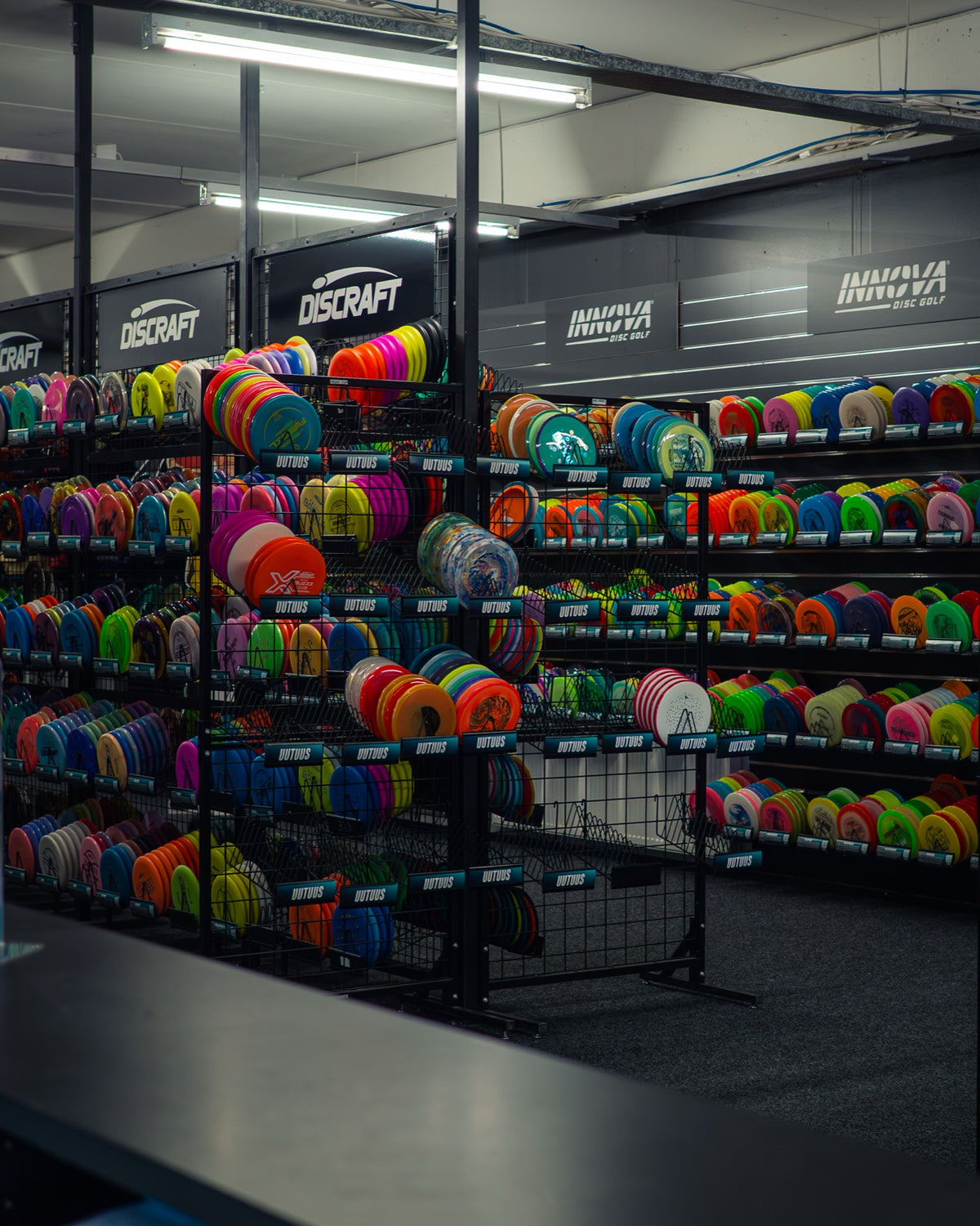 Disc shelves in the DiscKing store