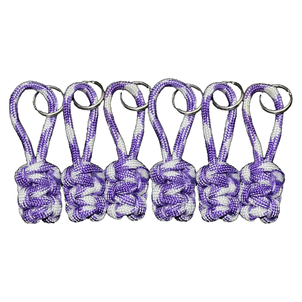 Zipper Puller - Purple/White